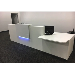 MDD Office Furniture Tera 151-inch Straight Large Reception Desk w/Counter Top & Light Panel, ADA Compliance