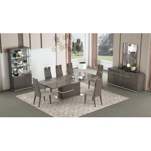 J&M Furniture Copenhagen Dining Room Set, High Gloss Chestnut