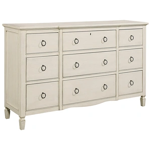 Universal Furniture Summer Hill Wood Dresser w/9 Drawers in Cotton