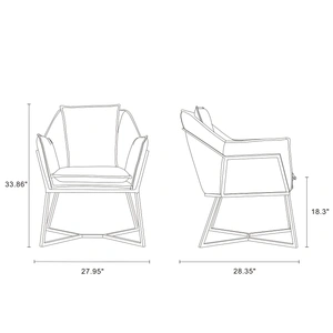 Manhattan Comfort Origami Velvet Accent Chair in Fawn