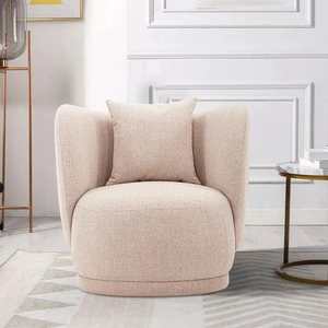 Manhattan Comfort Siri Linen Weave Accent Chair w/Pillows 