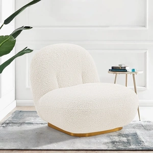 Manhattan Comfort Edina Boucle Accent Chair in White