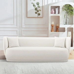 Manhattan Comfort Siri Linen Weave 92.5-inch Sofa w/Pillows 
