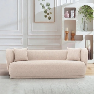 Manhattan Comfort Siri Linen Weave 92.5-inch Sofa w/Pillows 