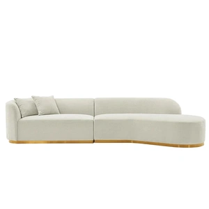Manhattan Comfort Daria Chenille Fabric Sofa Sectional w/Pillows 