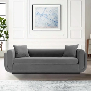 Manhattan Comfort Edmonda Velvet Sofa w/Pillows 