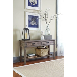 Kincaid Foundry Rectangular Wood Sofa Table w/2 Drawers, Brown
