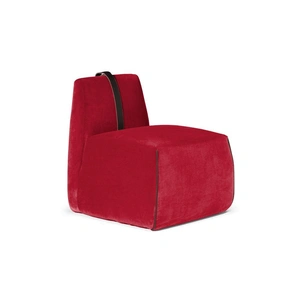 Natuzzi Editions Gaia Fabric Slipper Chair with Leather Belt