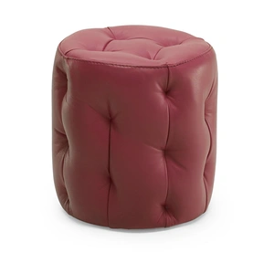 Natuzzi Editions Gaia Fabric/Leather Small Round Tufted Ottoman