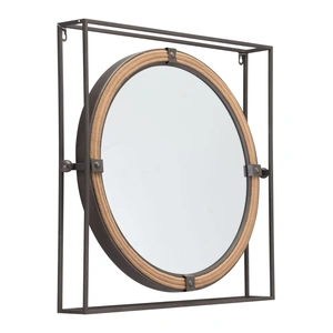 Zuo Modern Capell Round Steel/MDF Mirror, Antique Gray