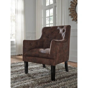Ashley Furniture Drakelle Polyester Accent Chair, Mahogany