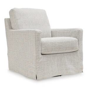 Ashley Furniture Nenana Next-Gen Nuvella Polyester Swivel Glider Accent Chair in Stone
