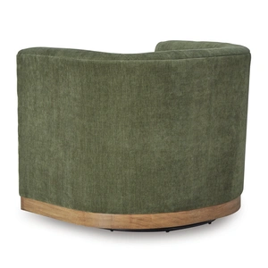 Ashley Furniture Jersonlow Polyester/Wood/Metal Swivel Accent Chair in Forest Green
