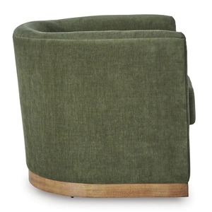 Ashley Furniture Jersonlow Polyester/Wood/Metal Swivel Accent Chair in Forest Green