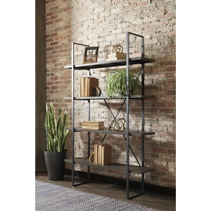 Ashley Furniture Gilesgrove Wood/Metal Bookcase, Black/Gray