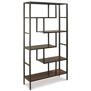 Ashley Furniture Frankwell Wood/Metal Bookcase, Brown/Black