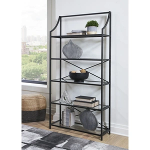 Ashley Furniture Dakerwell Metal/Glass Bookcase, Antique Black