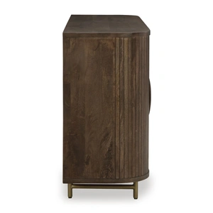 Ashley Furniture Amickly Wood Accent Cabinet w/2 Doors & 2 Shelves, Dark Brown