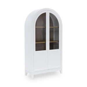 Ashley Furniture Dagandale Arched Accent Cabinet | White & Natural Display, White/Natural