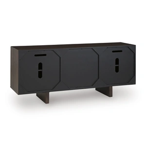 Ashley Furniture Kydler 2-Door & 2-Drawer Wood Accent Cabinet | Brown Storage, Medium Brown