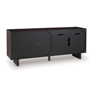 Ashley Furniture Welby 3-Door Accent Cabinet | Live Edge Acacia Wood Sideboard, Brown/Charcoal
