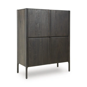 Ashley Furniture Orsonal 4-Door, 6-Shelf Accent Cabinet | Espresso Brown Storage, Espresso Brown