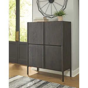 Ashley Furniture Orsonal 4-Door, 6-Shelf Accent Cabinet | Espresso Brown Storage, Espresso Brown