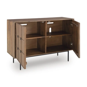Ashley Furniture Juddins 2-Door Wood Accent Cabinet | Brown Storage Buffet, Brown
