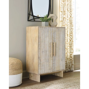 Ashley Furniture Dallinbury Two-Toned Wood Accent Cabinet | White-Wash, Natural/White Wash