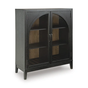 Ashley Furniture Armenleigh Two-Toned Wood Bar Cabinet | Modern Storage, Black/Brown