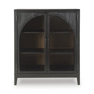 Ashley Furniture Armenleigh Two-Toned Wood Bar Cabinet | Modern Storage, Black/Brown