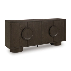 Ashley Furniture Veeda 4-Door Wood Accent Cabinet | Dark Brown Sideboard, Dark Brown