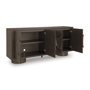 Ashley Furniture Veeda 4-Door Wood Accent Cabinet | Dark Brown Sideboard, Dark Brown