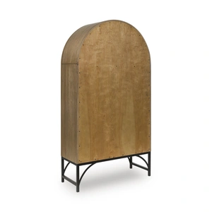 Ashley Furniture Gwenwich 2-Door Accent Cabinet | Black & Natural Wood Storage, Natural/Black