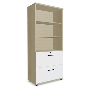 MDD Office Furniture Standard Office Lockable H72.2-inch File Cabinet w/2 Drawers & 3 Open Shelves