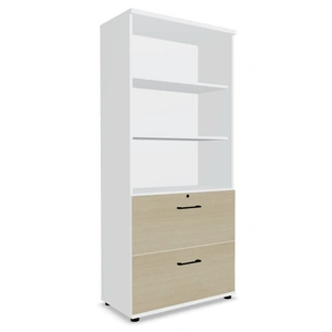 MDD Office Furniture Standard Office Lockable H72.2-inch File Cabinet w/2 Drawers & 3 Open Shelves