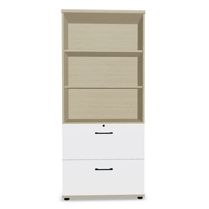 MDD Office Furniture Standard Office Lockable H72.2-inch File Cabinet w/2 Drawers & 3 Open Shelves