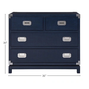 Universal Furniture Coastal Campaign Wood Chest w/4 Drawers, Marina