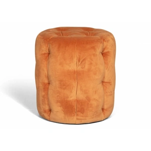 Natuzzi Editions Gaia Fabric/Leather Small Round Tufted Ottoman