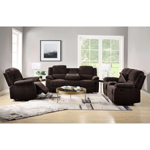 ACME Madden Velvet Reclining Living Room Set, Brown