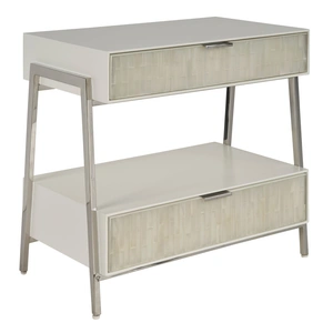 Universal Furniture Ingrid Wood/Metal Nightstand w/2 Drawers