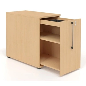 NARBUTAS Boxi Office Lockable Storage Tower w/2 Shelves & Pencil Tray