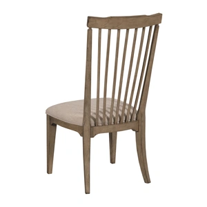 American Drew Carmine Vincent Fabric/Wood Upholstered Spindle Back Side Chair, Latte/Beige