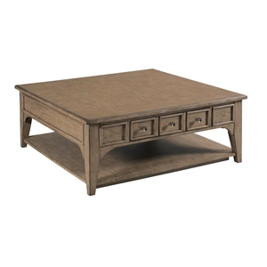 American Drew Carmine Beatrix Square Wood Coffee Table, Latte