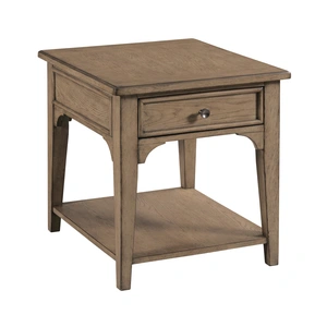 American Drew Carmine Beatrix Square Wood End Table w/1 Drawer, Latte