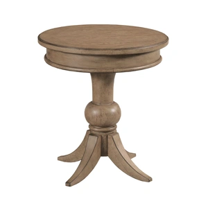 American Drew Carmine Georgie Round Wood End Table, Latte