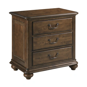 Kincaid Commonwealth Witham Wood Nightstand w/3 Drawers, Brown