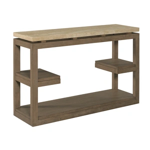 Hammary Nash Rectangular Wood Sofa Table Console, Sandy Beige
