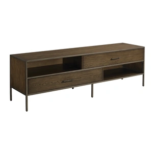 Hammary Cleo Rectangular Wood Entertainment Console w/2 Drawers, Deep Brown