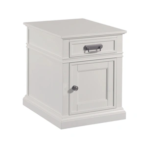 Hammary Structures Rectangular Wood Chairside Chest w/Drawer & Door, Pure White